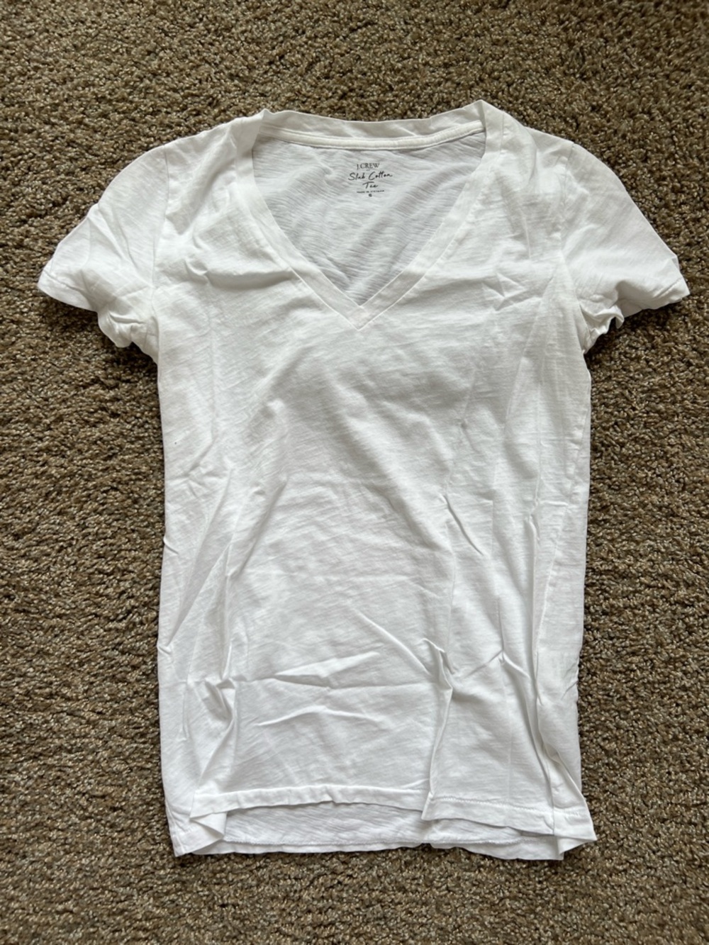 J.Crew Slub Cotton V-Neck Tee Bundle | Small | 3 Shirts | White, Gray, Stripe - Picture 4 of 5